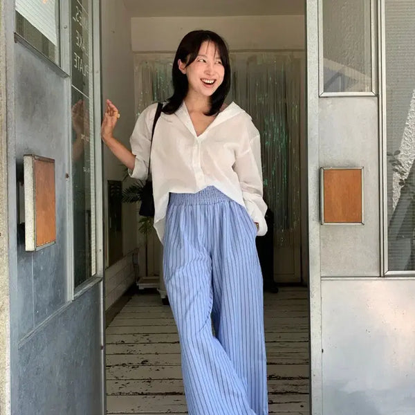 [BUNJANG] YourMemo Roell Stripe Shirt / 유어메모-로엘 스트라이프 셔츠