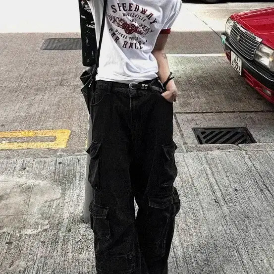 [BUNJANG] Cosy Haru Printing Ringer T-Shirt - Burgundy / [코시하루] 프린팅 링거 반팔티 - 버건디