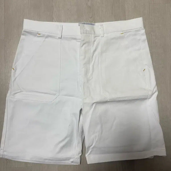 [BUNJANG] Custom A-Clock White Cotton Shorts L / 커스텀어클락 화이트 반바지 L