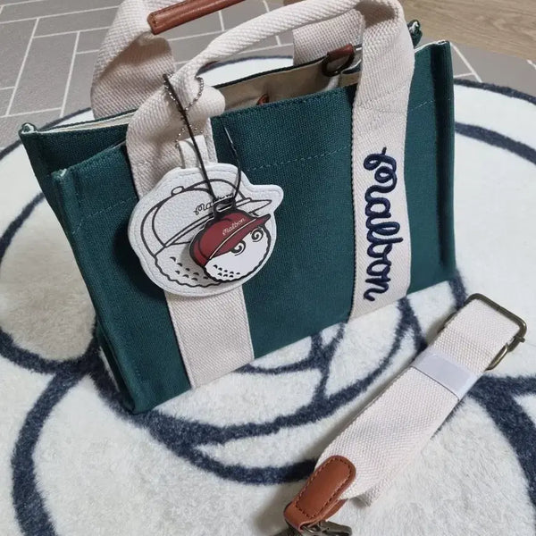 [BUNJANG] Malbon Golf Canvas Tote Bag / 말본 골프 캔버스 토트백 가방