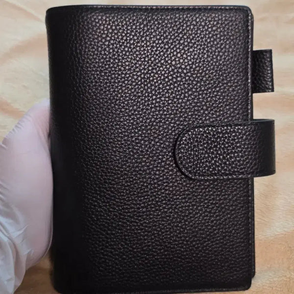 [BUNJANG] Motem A6 Personal 6-Ring Binder Black Genuine Leather / 모텀 A6 퍼스널 6공 다이어리 바인더 블랙