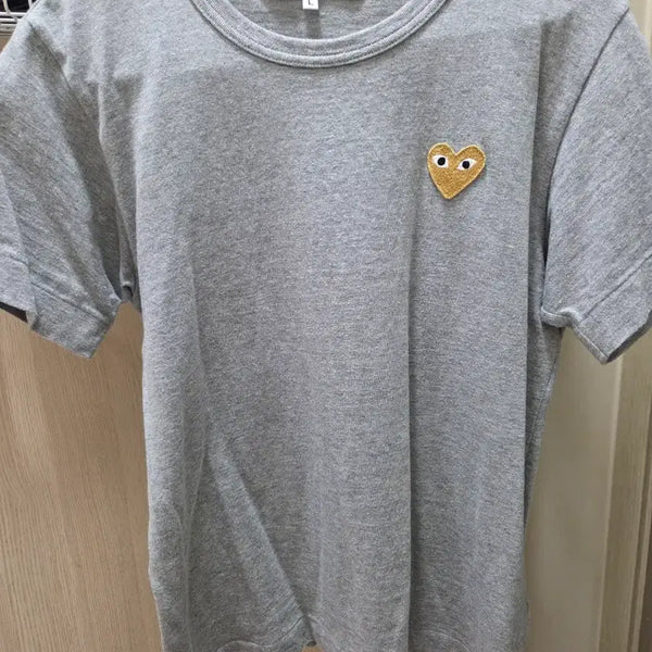 [BUNJANG] Comme des Garçons Play Heart Logo T-Shirt Grey L / 꼼데가르송 플레이 하트 로고 반팔티 그레이 L