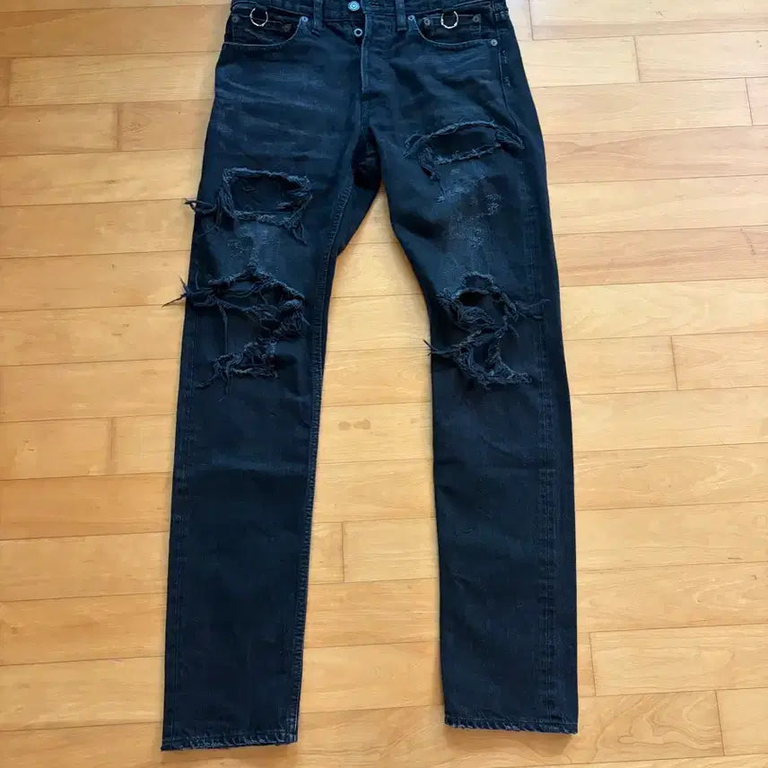 [BUNJANG] Soloist x Myne Denim Collaboration Damaged Jeans / 솔로이스트 x 마인데님 콜라보 데미지 진