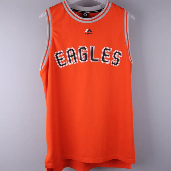 [BUNJANG] Majestic Hanwha Eagles Logo Print Sleeveless Uniform Orange (105) / 마제스틱 한화이글스 로고 프린트 슬리브리스 유니폼 오렌지색 (105)