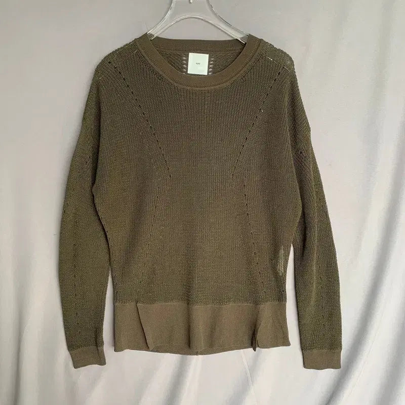 [BUNJANG] KUHO Perforated Mesh Round Long Sleeve Knit / S KUHO 구호 펀칭 그물 망사 라운드 긴팔 니트