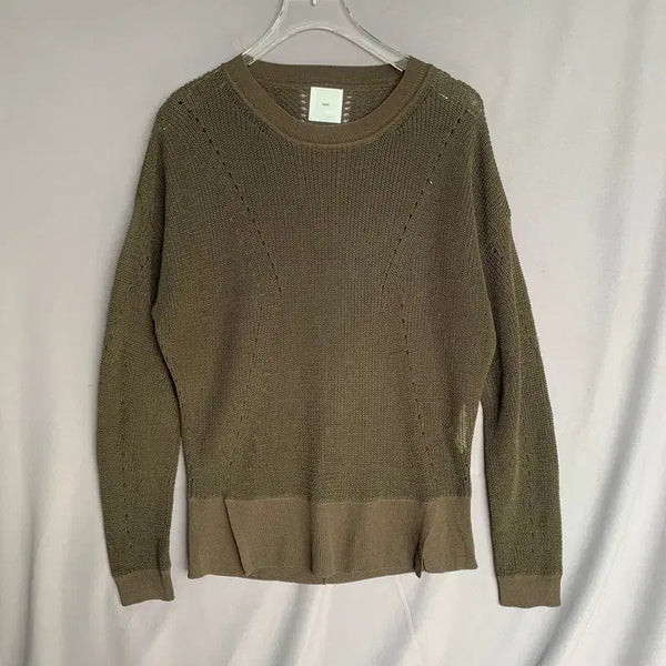 [BUNJANG] KUHO Perforated Mesh Round Long Sleeve Knit / S KUHO 구호 펀칭 그물 망사 라운드 긴팔 니트
