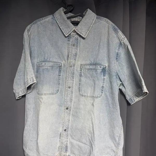 [BUNJANG] Il Corso Light Wash Denim Work Shirt / 일꼬르소 연청 데님셔츠 워크셔츠