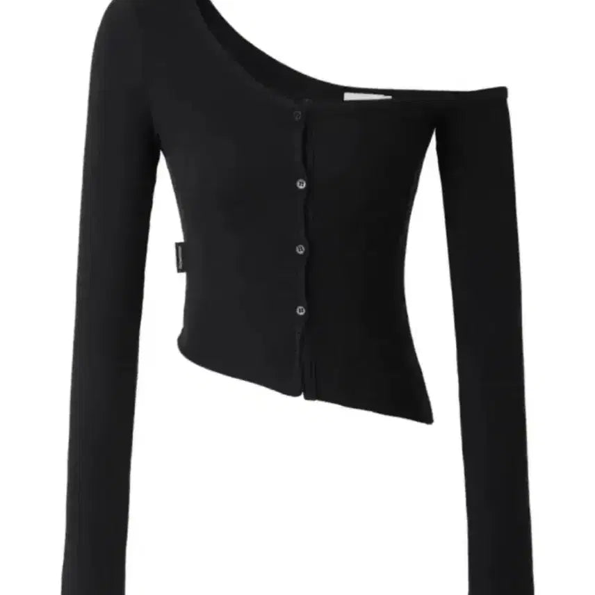 [BUNJANG] 3Times One Shoulder Cardigan Black / 쓰리타임즈 원숄더 가디건 블랙