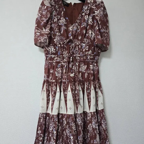 [BUNJANG] Egoist Brown Floral Pattern Long Dress Size 55 / 에고이스트 브라운 플로럴 패턴 롱 원피스 55