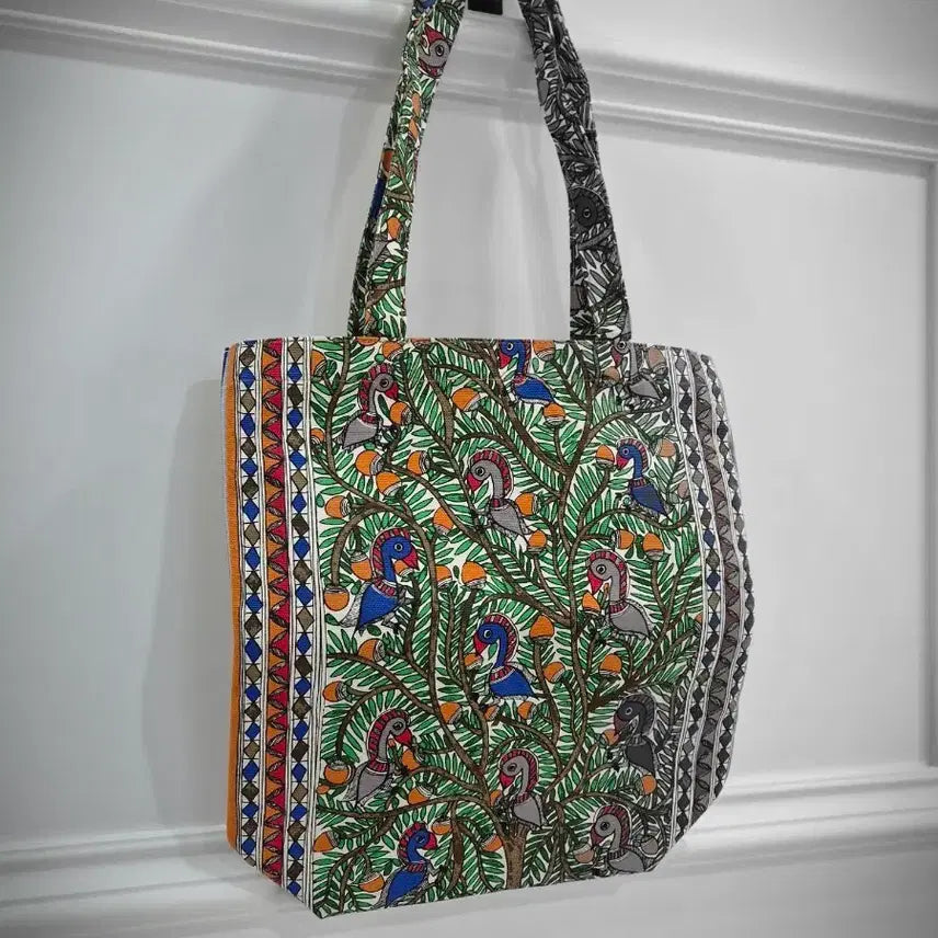 [BUNJANG] Tory Burch Tropical Bird Print Shopper Tote Bag / 토리버치 토트백 열대 새 무늬 쇼퍼백