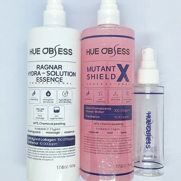[BUNJANG] HUXLEY Mutant Shield X Ampoule & Ragnar Solution Gel Set with Free Empty Container / 1+1 전용공병 증정 휴옵세스 뮤턴트쉴드엑스 앰플 라그나 솔루션 겔
