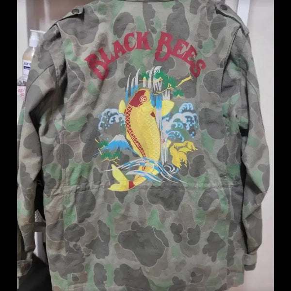 [BUNJANG] Military Camo Sukajan Field Jacket (Unisex) / 밀리터리 카모 스카잔 야상점퍼(남여공용)