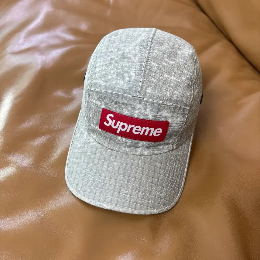 [BUNJANG] Supreme Distressed Ripstop Stone Camp Cap 23FW / 슈프림 캠프캡 모자 박스로고 디스트레스드 립스탑 스톤 23FW