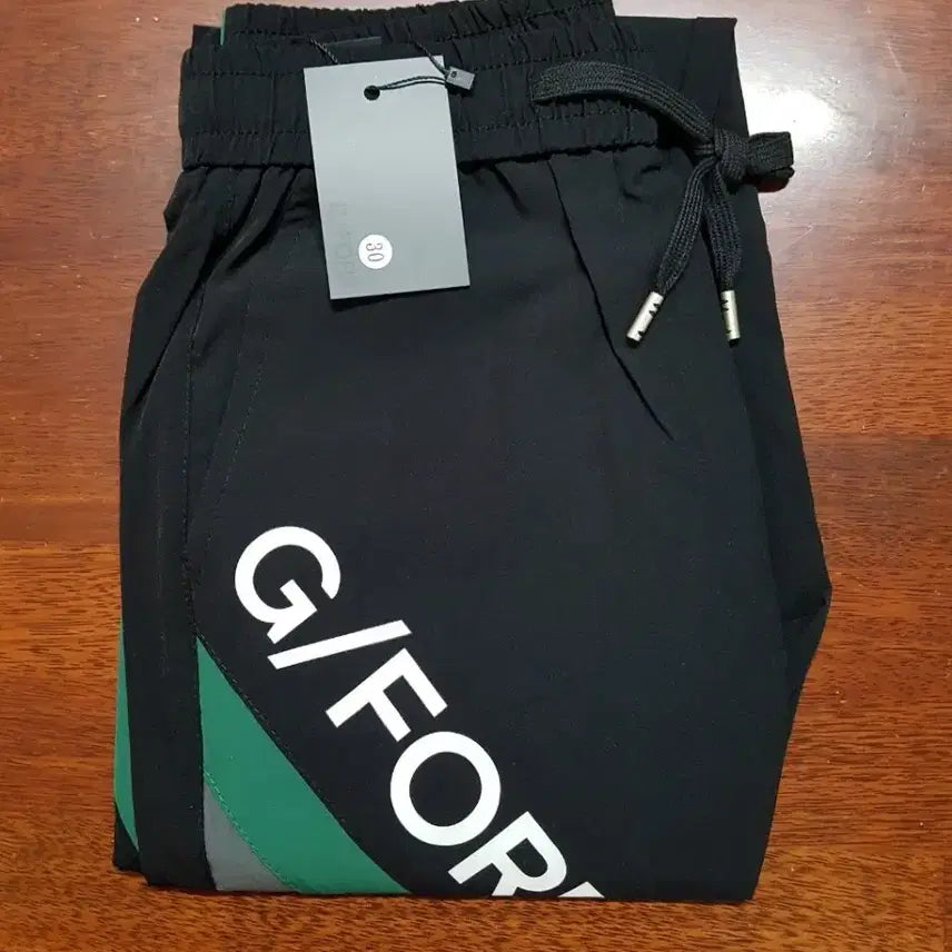 [BUNJANG] Luxury Spandex Woven Jogger Pants Black Green / 골프 럭셔리 스판 우븐 조거 팬츠 새상품