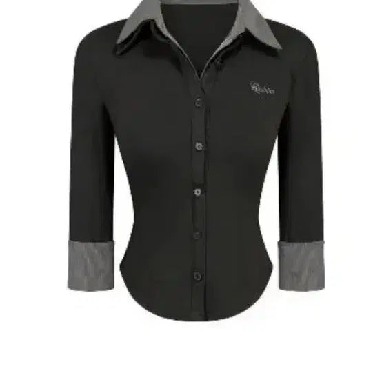 [BUNJANG] CASICO Double Collar Slim Shirt Charcoal S / 카시코 더블 카라 슬림 셔츠 차콜S