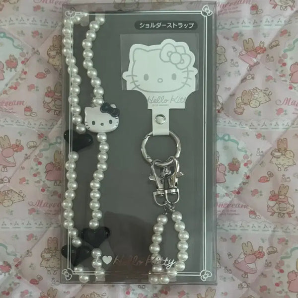 [BUNJANG] Sanrio Hello Kitty Pearl Heart Shoulder Strap / 아이러브키티 진주 하트 숄더 스트랩