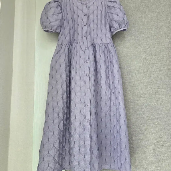 [BUNJANG] Volume Sleeve Long Dress / 입체천 볼륨소매 풍성롱원피스