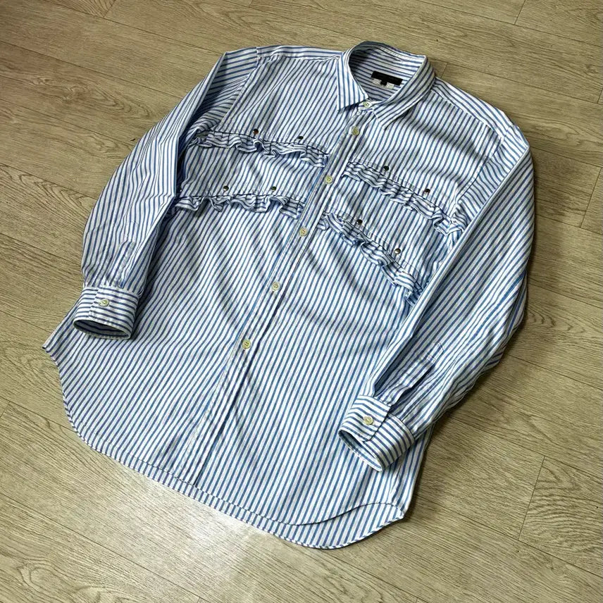 [BUNJANG] Comme des Garçons Homme Plus Studded Frill Cotton Shirt / [M] 꼼데가르송 옴므 플러스 스터드 프릴 코튼 셔츠