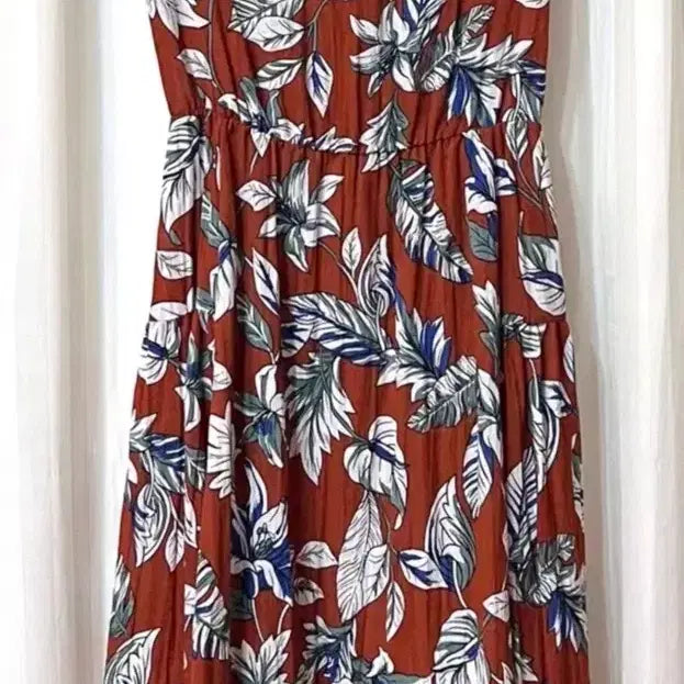 [BUNJANG] Plastic Island Flower Pattern One-Piece Dress / 플라스틱 아일랜드 플라워 패턴  원피스 55-55반