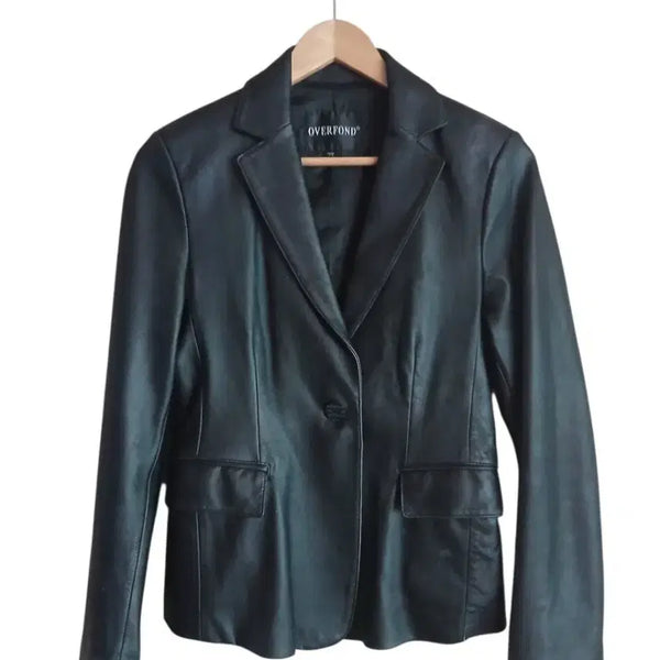 [BUNJANG] Overfined Lambskin Leather Jacket Black / 오버폰드 양가죽 자켓 블랙