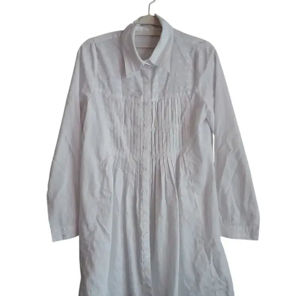 [BUNJANG] White Shirred Blouse / 화이트 셔츠 블라우스