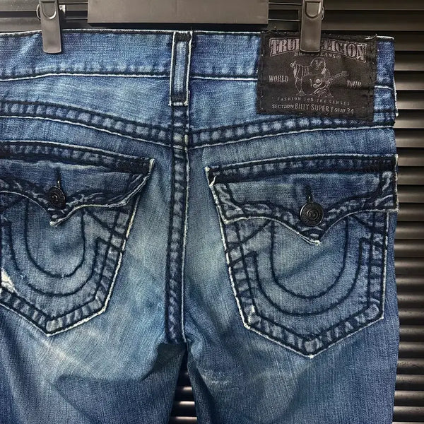 [BUNJANG] True Religion Billy Super T Pants Bootcut Washed Denim Western 31 / 트루릴리젼 빌리 슈퍼 티 팬츠 부츠컷 워싱 데님 워크 31 Y2K 웨스턴