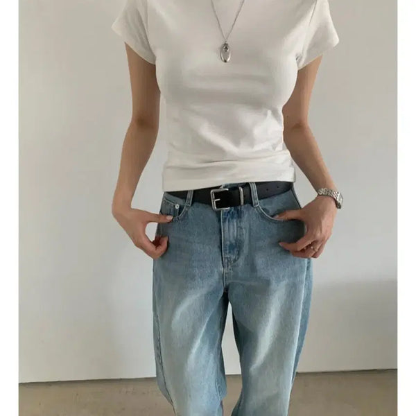 [BUNJANG] Like U Cut-out Short Sleeve T-Shirt / 라이크유 절개 반팔티 새상품