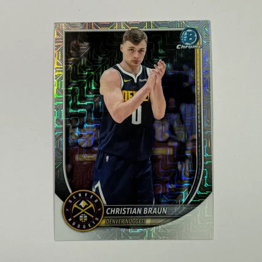 [BUNJANG] Christian Braun Denver Nuggets Autographed Rookie Card / 덴버 크리스티안 브라운 모조 바우만 크롬 농구 카드