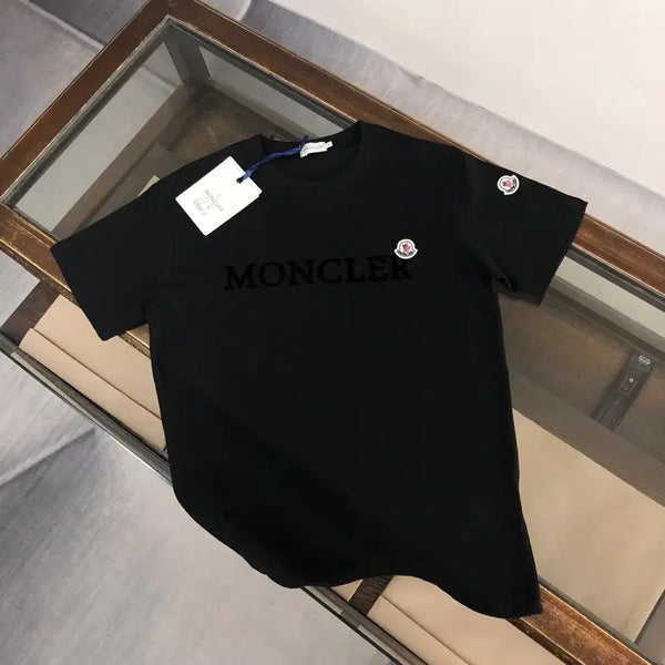 [BUNJANG] Moncler Flok Lettering Logo Cotton T-Shirt / 몽클레어 플록 레터링 로고 코튼 티셔츠 여름
