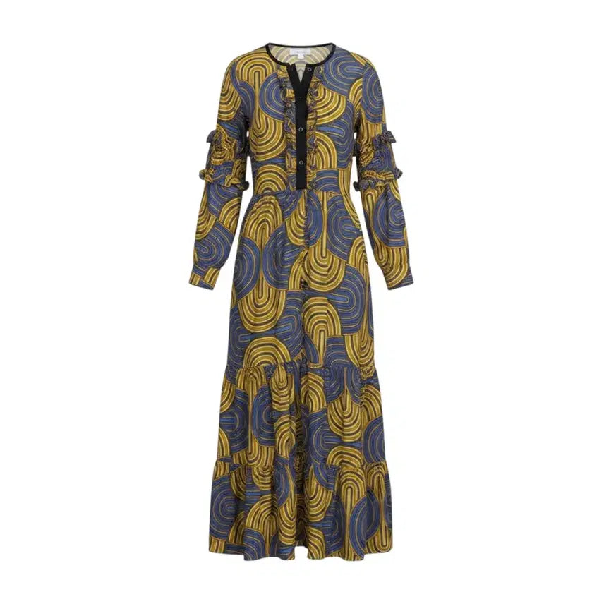 [BUNJANG] Women's Patterned Frill Balloon Dress / 여성F/ 패턴 프릴 벌룬원피스YE 29-4
