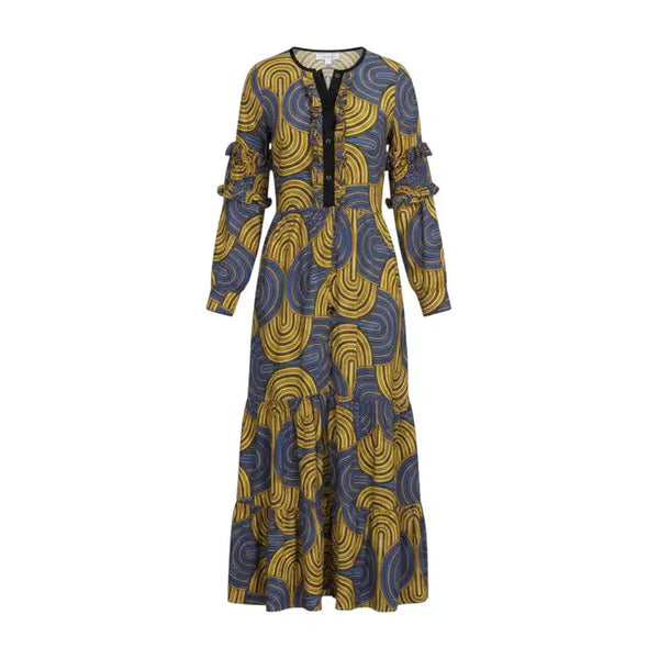 [BUNJANG] Women's Patterned Frill Balloon Dress / 여성F/ 패턴 프릴 벌룬원피스YE 29-4