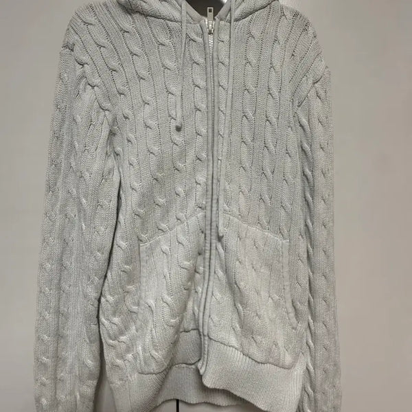[BUNJANG] Brandy Melville Cable Knit Zip-Up Hoodie / 브랜디멜빌 후드집업