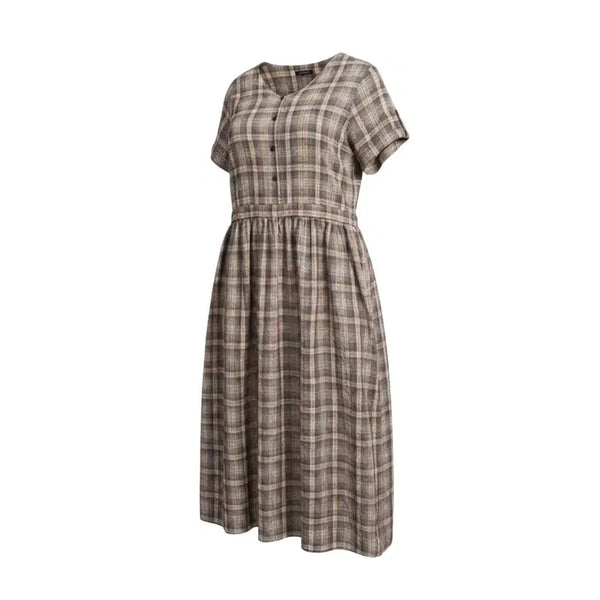 [BUNJANG] Women's Check Pattern String Balloon Dress / 여성F/ 체크패턴 스트링 벌룬원피스BR 29-12