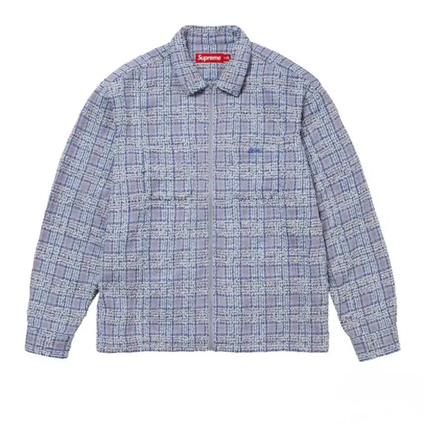 [BUNJANG] Supreme 24FW Fleece Zip-Up Shirt Blue / 슈프림 부클 집업 셔츠 블루 - 24FW