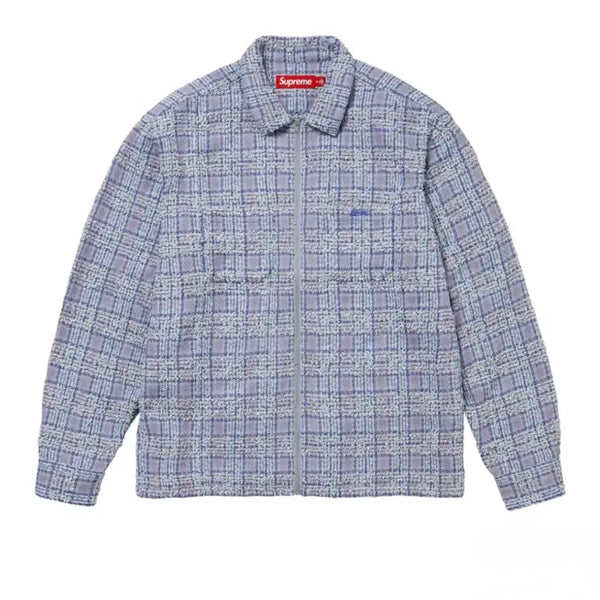 [BUNJANG] Supreme 24FW Fleece Zip-Up Shirt Blue / 슈프림 부클 집업 셔츠 블루 - 24FW