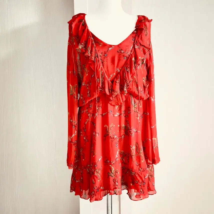 [BUNJANG] IRO Chiffon Ruffle Dress / IRO 쉬폰 프릴 원피스