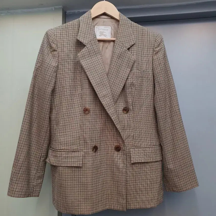 [BUNJANG] Burberry Check Double Breasted Jacket Size 40 / 버버리 체크 더블 자켓 40