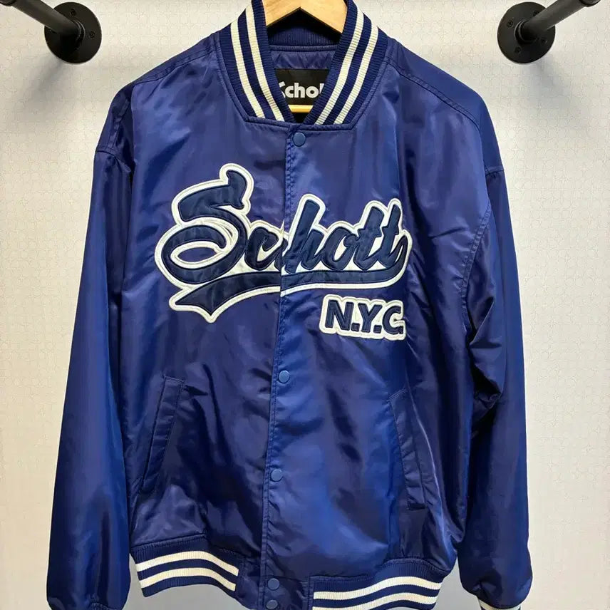 [BUNJANG] Short Baseball Satin Varsity Jacket M / 쇼트 베이스볼 새틴 바시티 자켓
