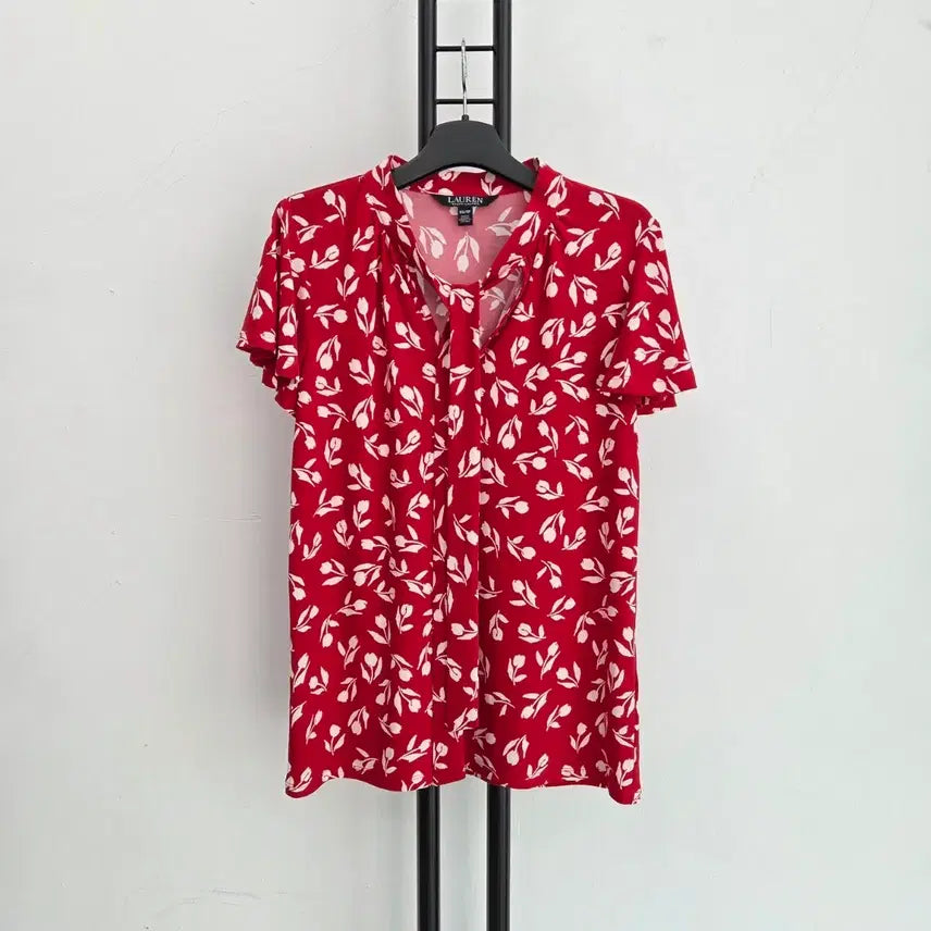 [BUNJANG] Lauren Ralph Lauren Floral Print Silk Blend Blouse / 정품 로렌 랄프로렌 블라우스 레드
