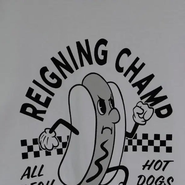 [BUNJANG] Reigning Champ Hot Dog Graphic T-Shirt White M / [M] Reigning Champ 핫도그 그래픽 반팔 티셔츠