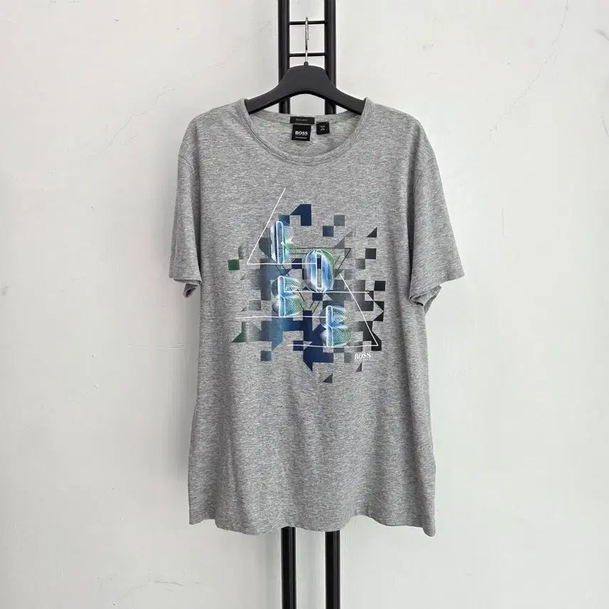 [BUNJANG] Hugo Boss Authentic Grey Cotton Half-Sleeve T-Shirt / 정품 휴고 보스 hugo boss 반팔 티셔츠 그레이