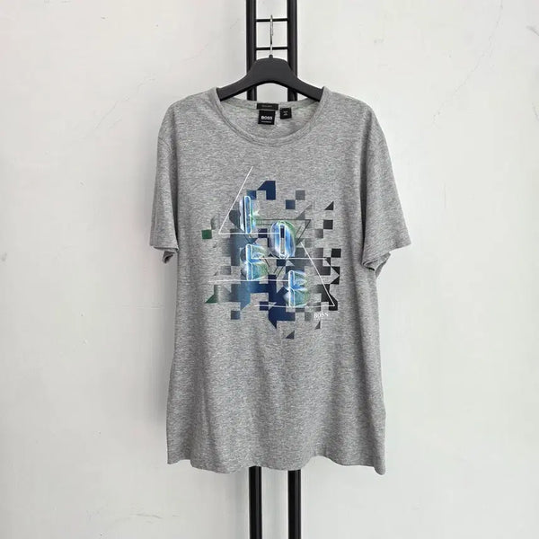 [BUNJANG] Hugo Boss Authentic Grey Cotton Half-Sleeve T-Shirt / 정품 휴고 보스 hugo boss 반팔 티셔츠 그레이