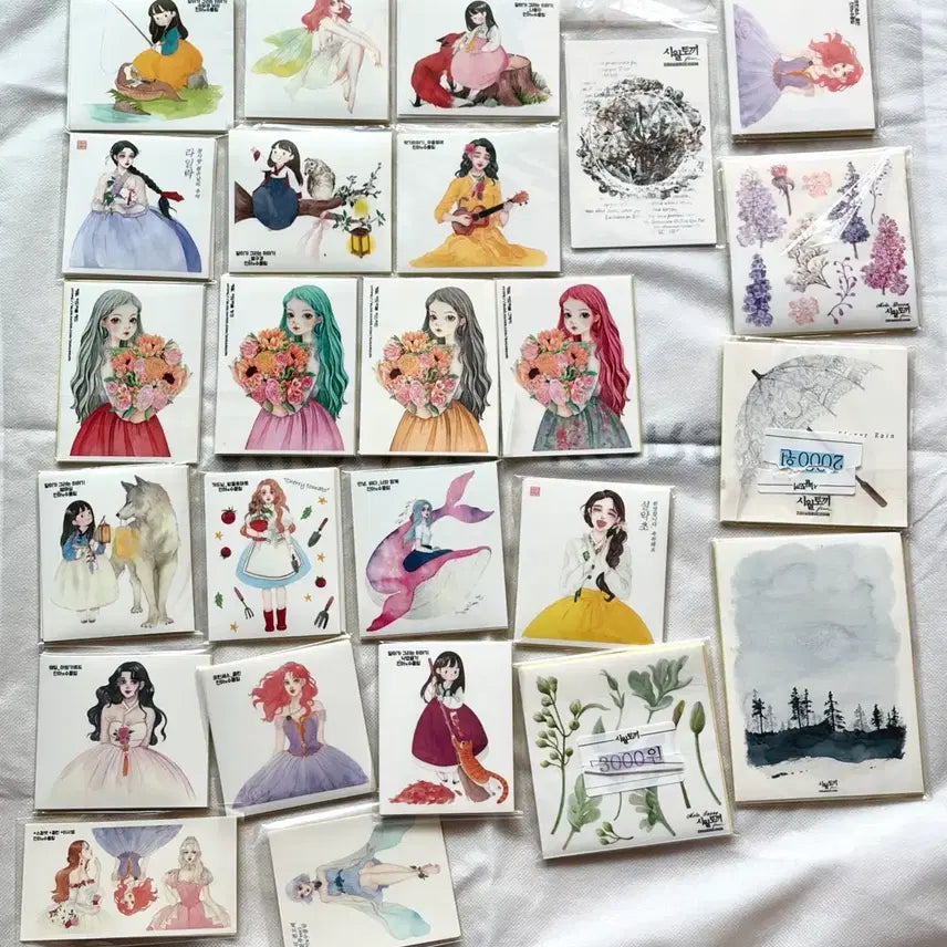 [BUNJANG] Sihwol Tokki, Jin A, Jin A x Supurim, Hamil Character and Background Stickers (250 pcs) / 박스테이프, 시월토끼/진아x수풀림/해밀 등 인물 배경인스 250장
