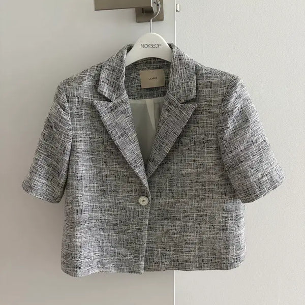 [BUNJANG] Lemui Tweed Short Sleeve Jacket / 르뮈 LEMUI 트위드자켓