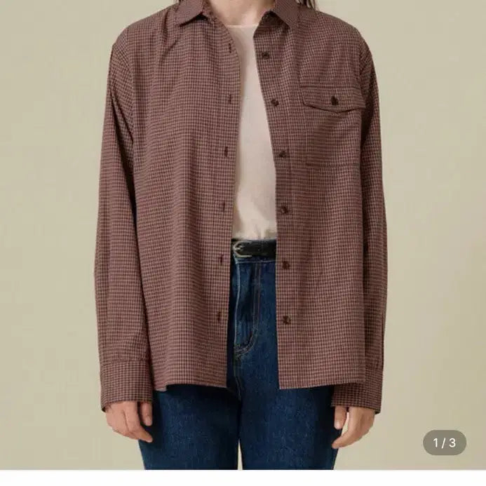 [BUNJANG] Mango Please Coco Check Shirt - Burgundy / 망고매니플리즈 코코체크셔츠 - 버건디