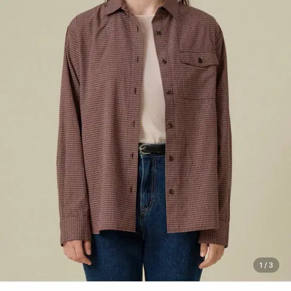 [BUNJANG] Mango Please Coco Check Shirt - Burgundy / 망고매니플리즈 코코체크셔츠 - 버건디