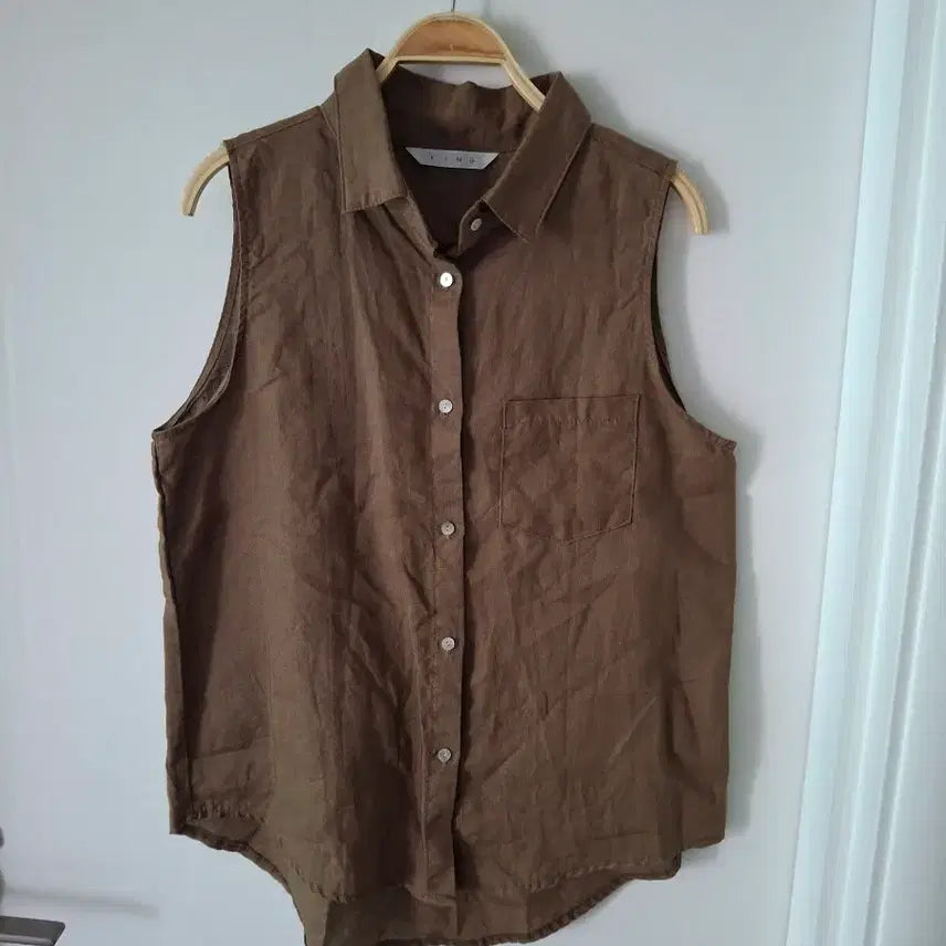 [BUNJANG] F.I.N.D Sleeveless Shirt Brown / [F.I.N.D] 민소매 셔츠 브라운55~66반