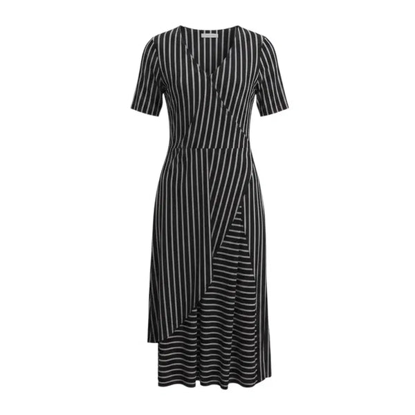 [BUNJANG] Women's Black Stripe Short Sleeve Dress / 여성66/ 블랙 스트라이프 반팔원피스 35-7
