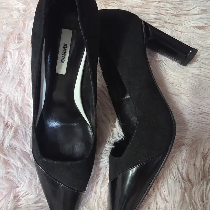 [BUNJANG] 5MONTHS Suede Pumps Heel (Black, 235) / <235> 펌프스 힐 여자구두. 5cm  새상품 급 .