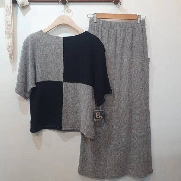 [BUNJANG] Vintage Check Set Summer Setup / 빈티지 체크 세트 썸머 셋업